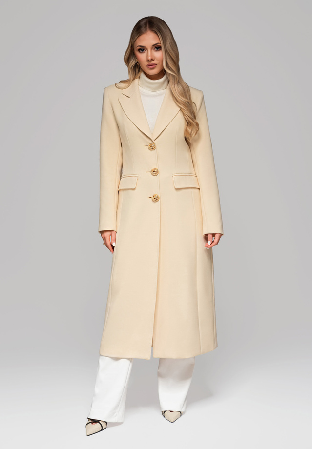 Women's waist coat with gold buttons LARICA OW-COLC-0103 v1 - broken white