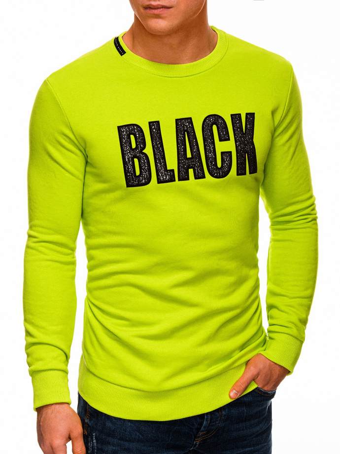 Bluza męska bez kaptura B1316 - limonkowa
