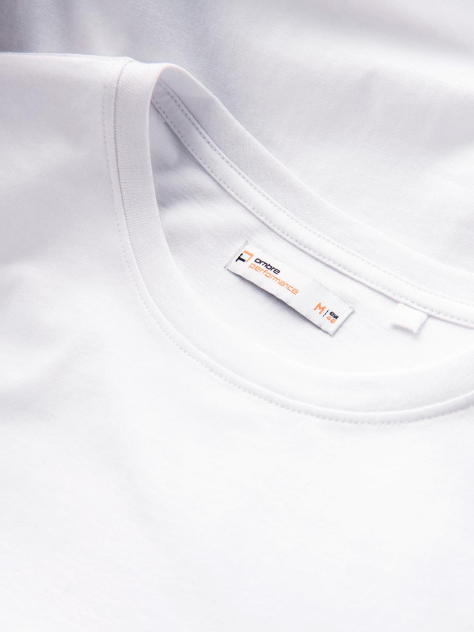 Men's cotton t-shirt with contrasting two-tone print - white V2 OM-TSPT-0219