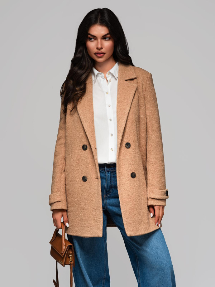 Fashionable women's coat CLR041 - brown