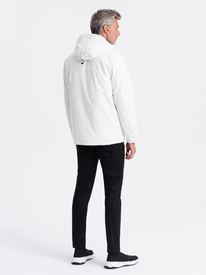 Men's winter quilted jacket - white C450