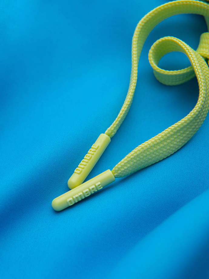 Spodenki męskie kąpielówki z dwukolorowym ściągaczem – niebieskie V6 OM-SRBS-0141