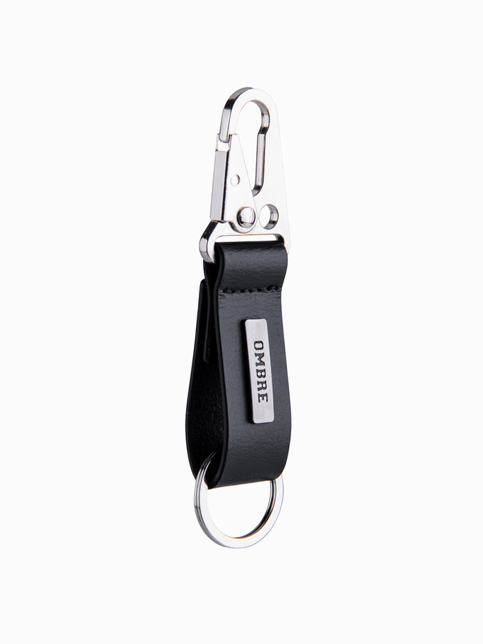 Men's key ring with snap hook - black V1 OU-ACKC-0100