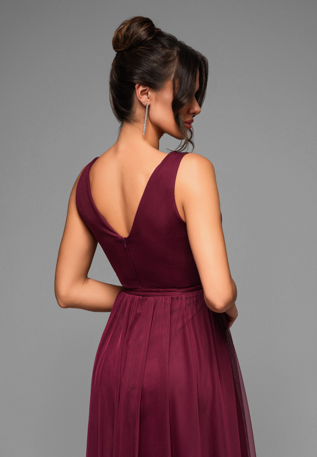 Evening dress LA-OM-DLR010 - dark red