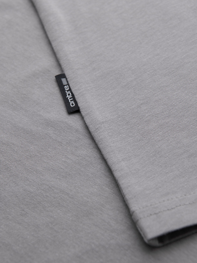 Męski klasyczny bawełniany T-shirt BASIC - szary V3 OM-TSBS-0236