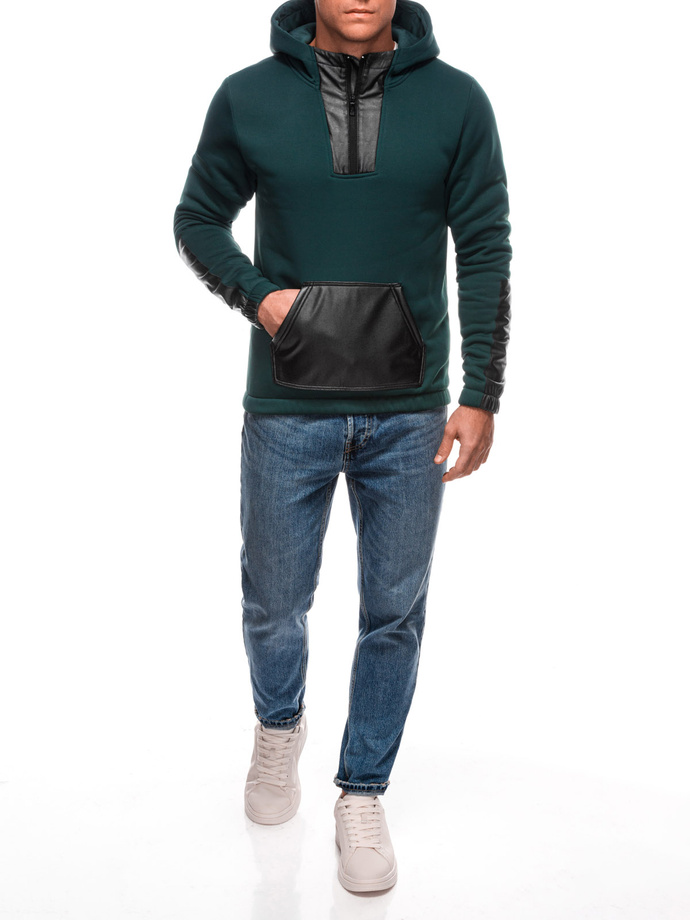 Men's zip-up sweatshirt B1696 - dark green