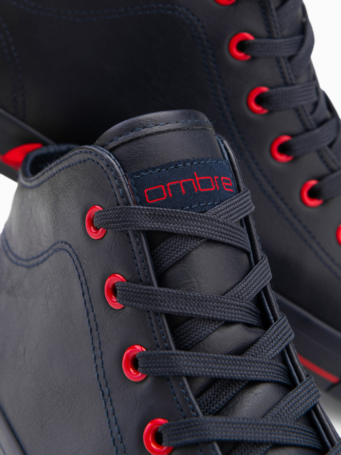 Men's contrast sneakers with raised upper - navy blue V2 OM-FOTH-0121