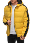 Men's quilted winter jacket - yellow V7 EM-JAHP-0101