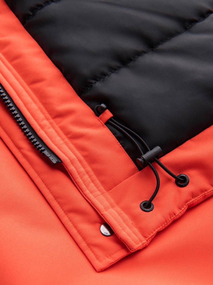 Men's long insulated jacket with reflective elements - orange V1 OM-JALJ-0169