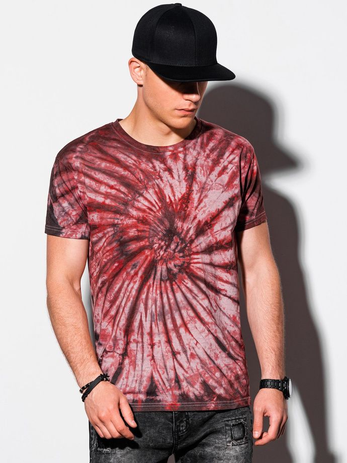 T-shirt męski Tie-Dye - czerwony S1335