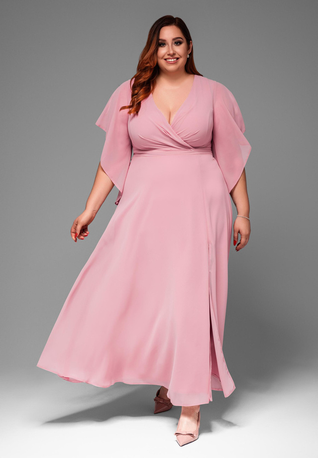 Sukienka wieczorowa LA-OM-DLR019 - powder pink