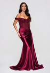 Evening dress LA-OM-DLR274 - burgundy