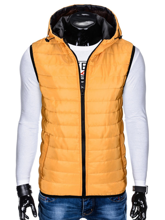 Men's quilted vest V31 - yellow