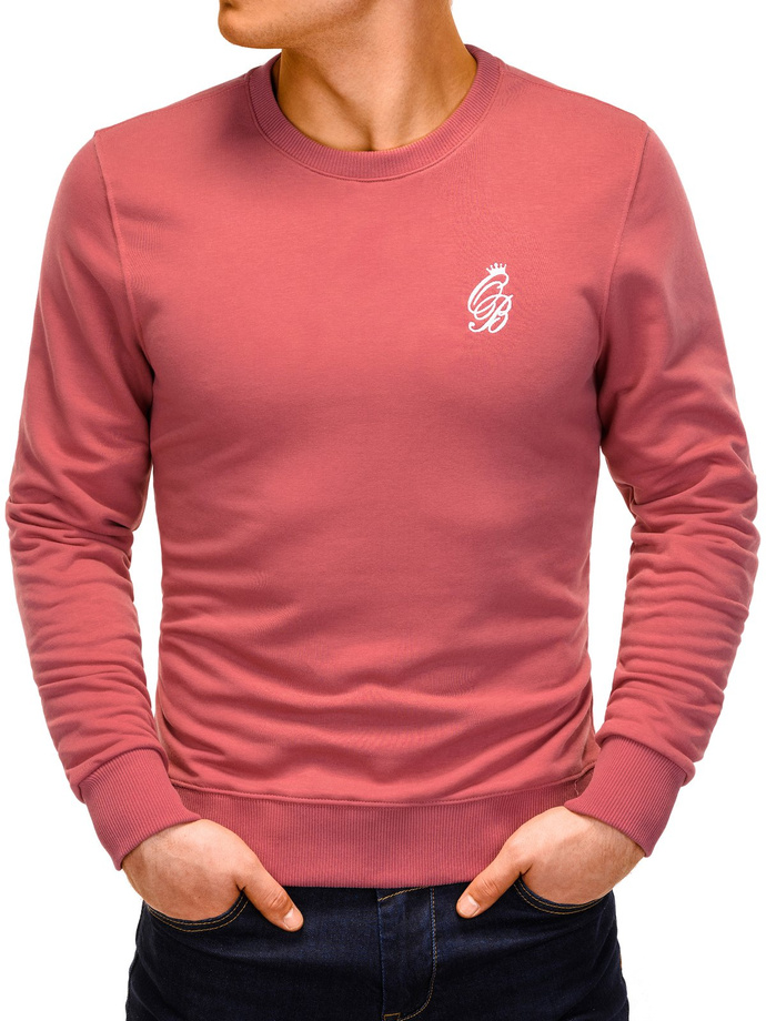 Men's printed sweatshirt B919 - dark pink