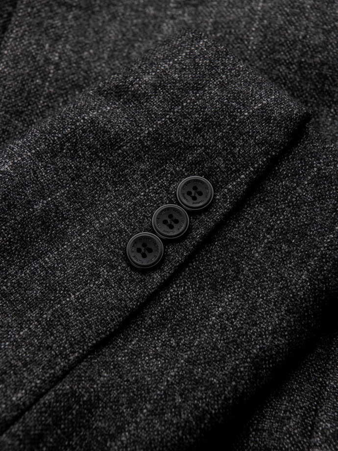 Stylish men's jacquard blazer with delicate stripes - graphite V1 OM-BLZB-0113