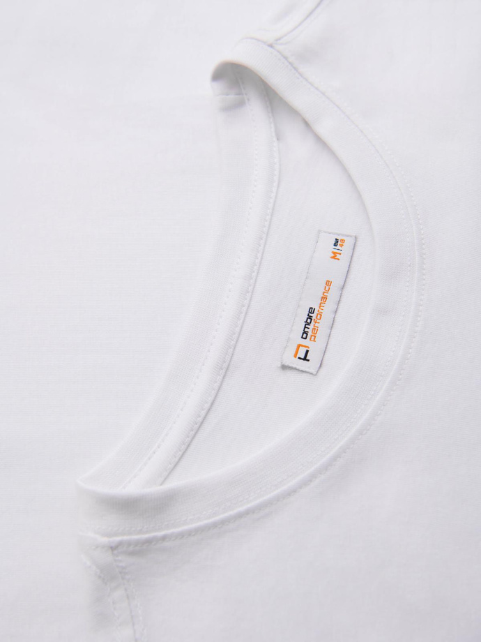 T-shirt męski z dużym nadrukiem – biały V1 OM-TSPT-0245