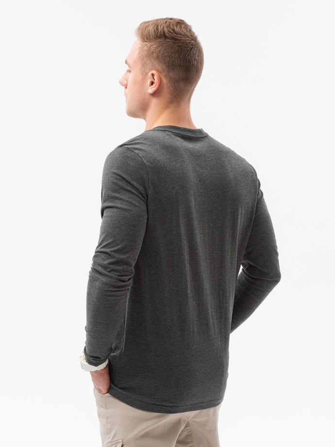 Longsleeve męski bez nadruku - grafitowy V6 L138
