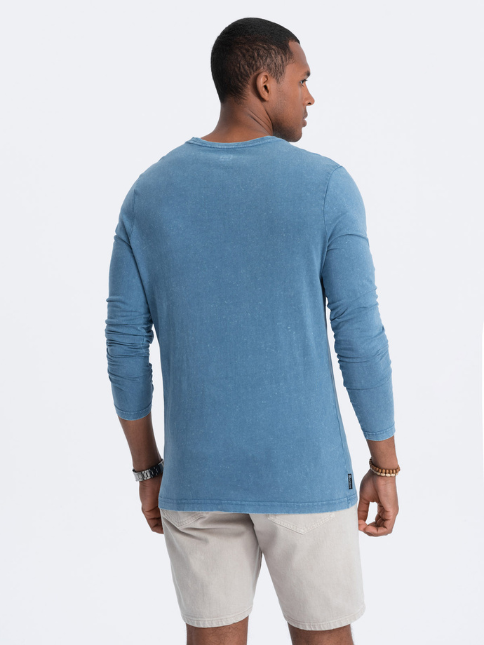 Men's unprinted longsleeve - blue V6 L131