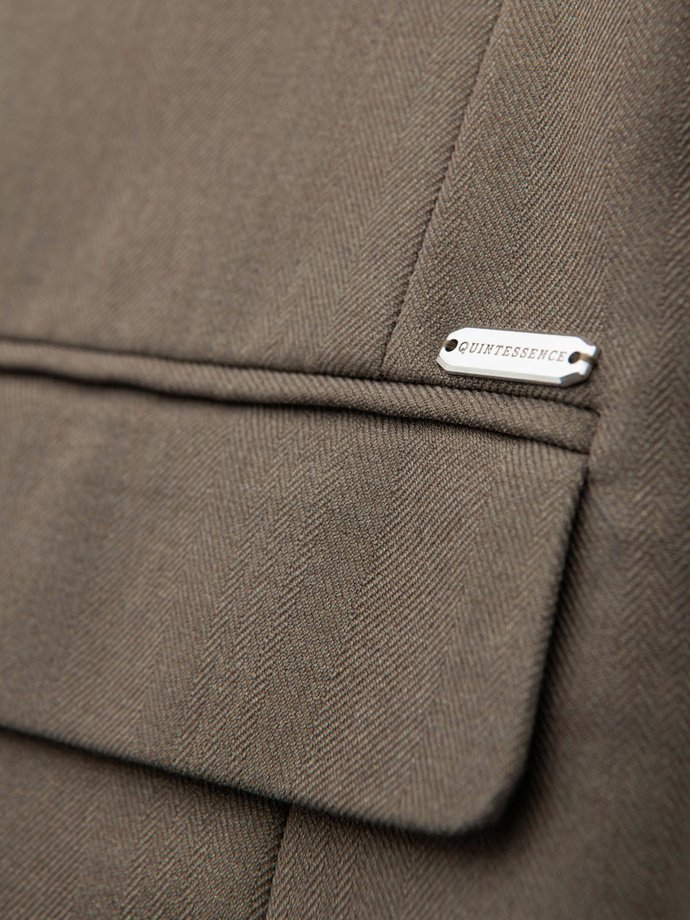 Men's elegant SLIM FIT jacket with rayon - olive V5 OM-BLZB-0135