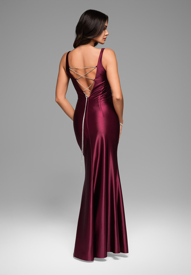 Evening dress LA-OM-DLR045 - dark red