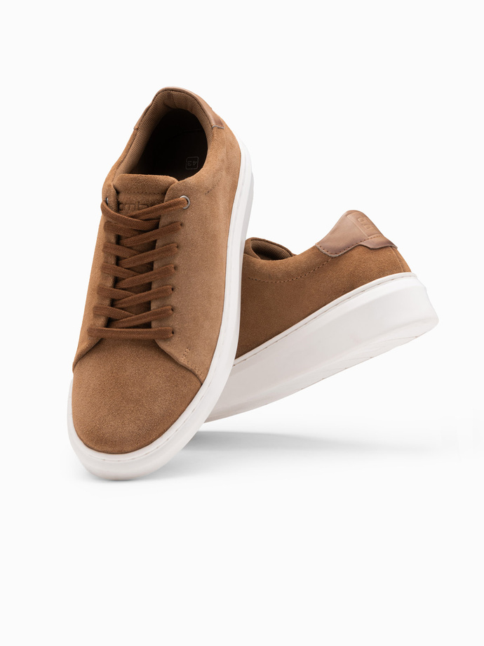 Classic men's soft suede sneaker shoes - light brown V1 OM-FOCS-0163