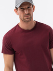 T-shirt męski bawełniany BASIC - bordowy V10 S1370