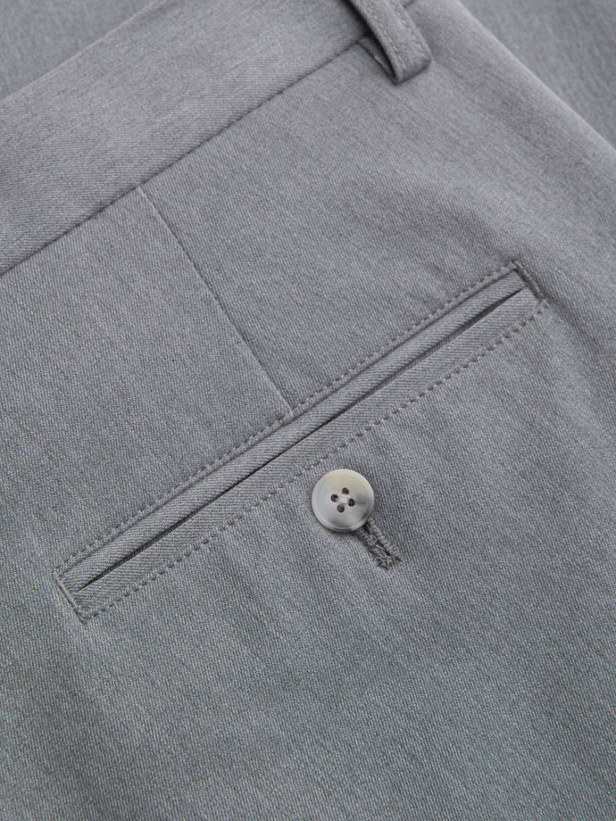 Elegant men's SLIM FIT chino pants - light grey V1 OM-PACP-0191