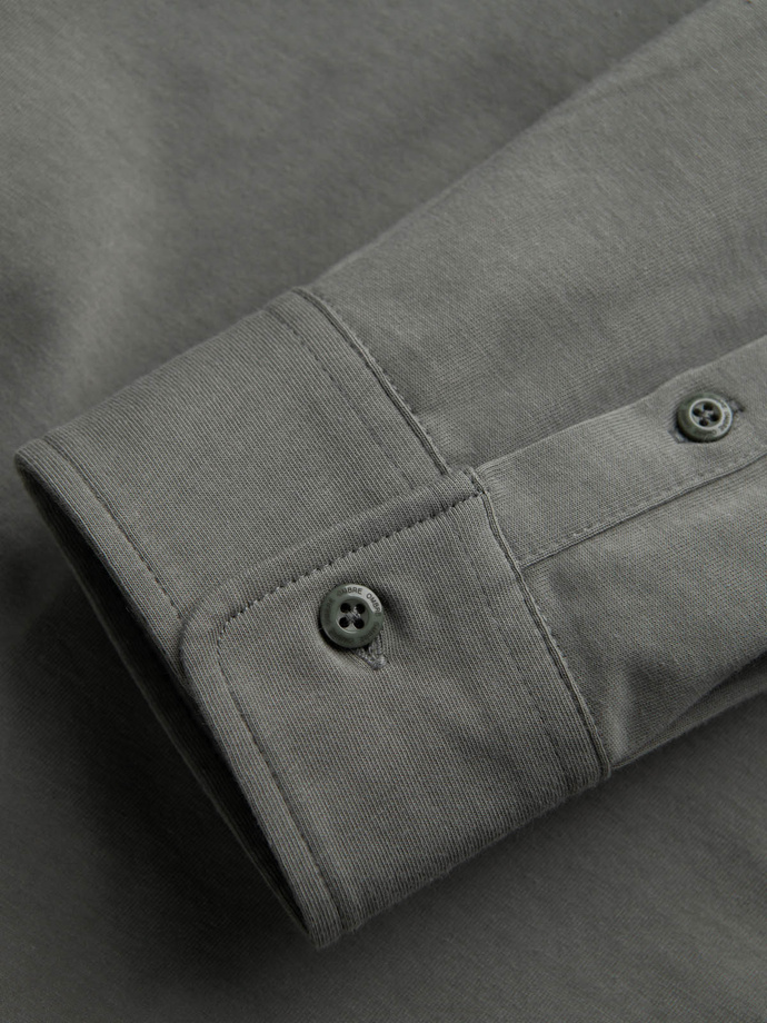 Men's cotton REGULAR single jersey knit shirt - light khaki V4 OM-SHCS-0138