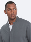 Men's unbuttoned bomber jacket - gray V3 OM-SSZP-22FW-011