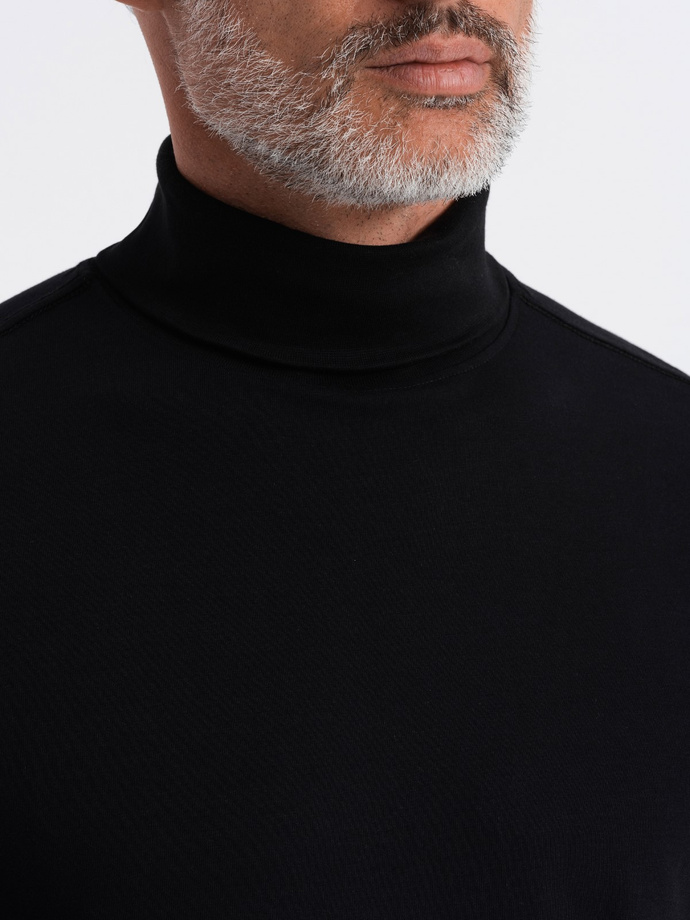 Men's turtleneck longsleeve - black V1 OM-LSCL-0112