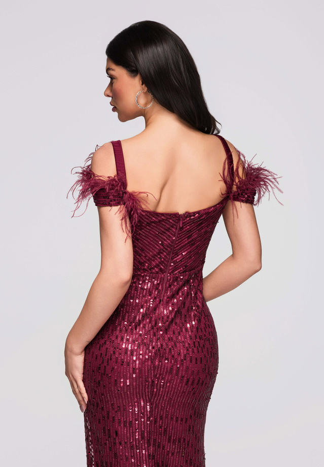 Evening dress LA-OM-DLR281 - burgundy