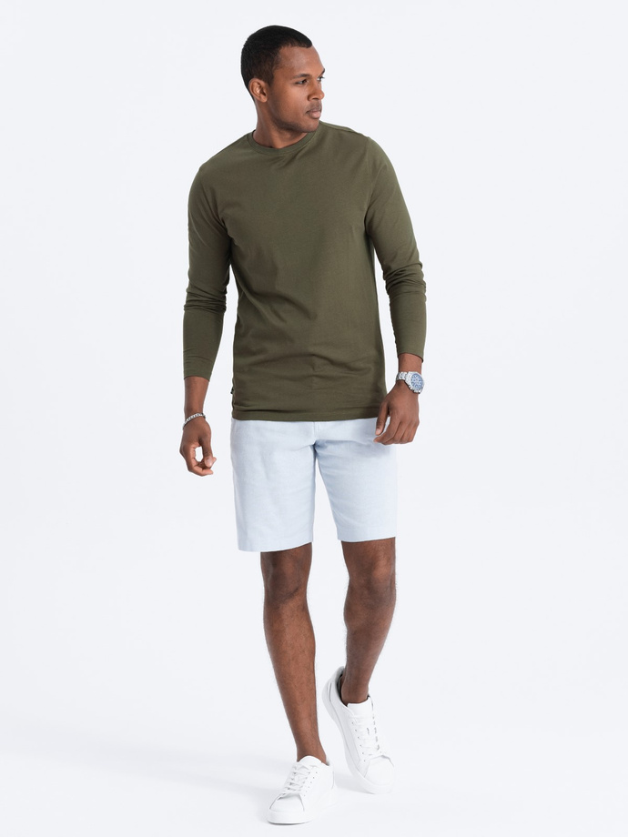 Men's plain longsleeve L138 - dark olive V7