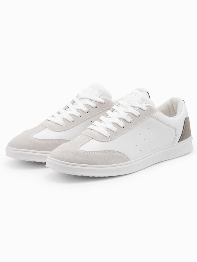 Casualowe męskie buty sneakersy OLDSCHOOL – białe V3 T393
