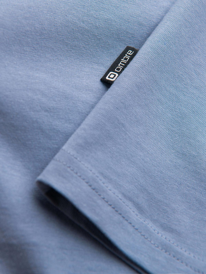 Men's unprinted longsleeve with a crew neckline - blue denim V9 OM-LSBL-0108