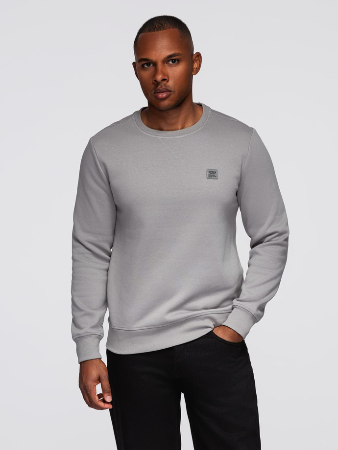 Unbuttoned men's sweatshirt with stand-up collar and hood - black V1 OM-SSZP-0216