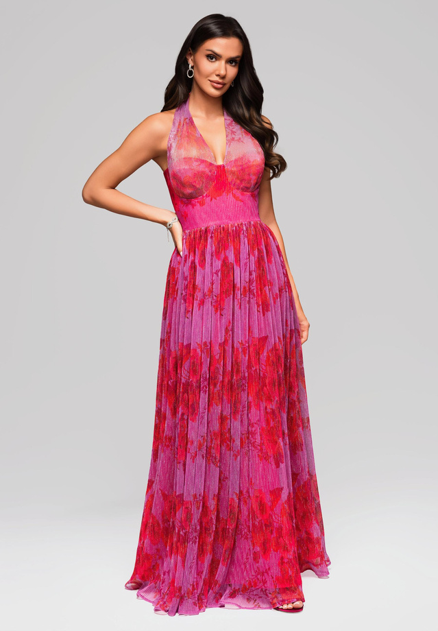 Evening dress LA-OM-DLR180 - nude