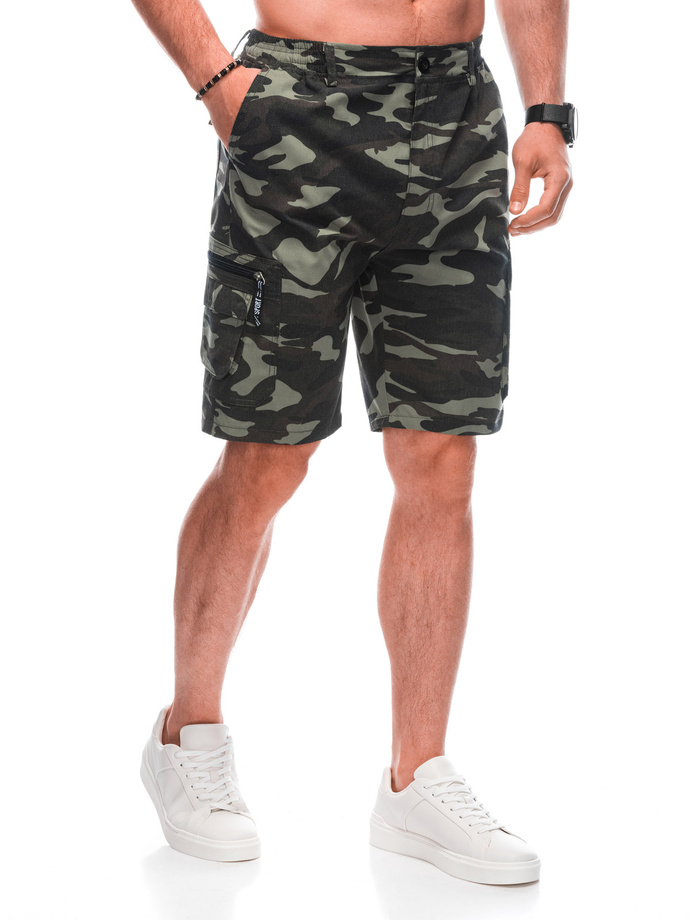 Men's cargo shorts W496 - green/camo
