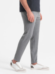 Men's classic cut pants in a delicate check - grey V3 OM-PACP-0187
