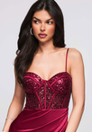Evening dress LA-OM-DLR284 - burgundy