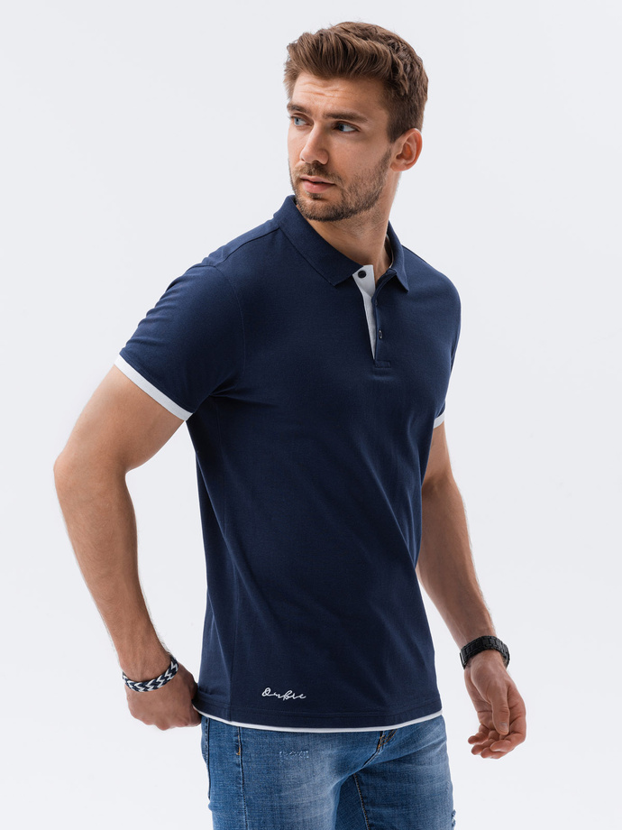 Men's plain polo shirt - navy S1382