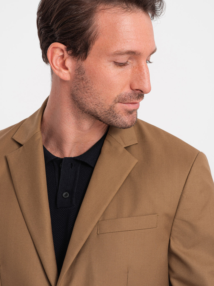 Classic men's jacket with pillowcase pocket - caramel V2 OM-BLZB-0115