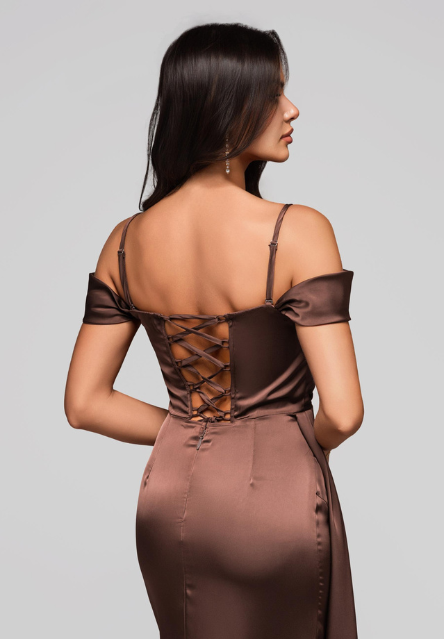Sukienka wieczorowa LA-OM-DLR188 - brown