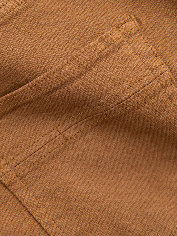 Men's denim pants without rubbing SLIM FIT - camel V10 OM-PADP-0148