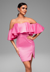LA-OM-DLR083 Regular Fit raspberry evening dress