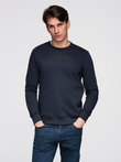 Classic men's sweatshirt with inscription - navy blue V3 B1711