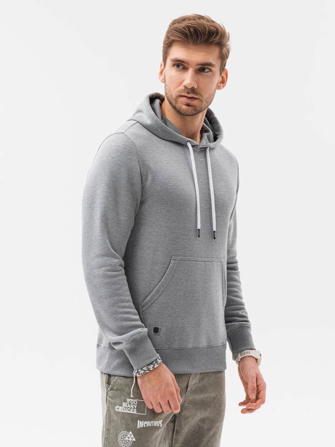 Men's hooded sweatshirt - grey melange B979