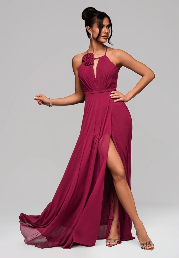 Evening dress LA-OM-DLR156 - dark red