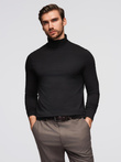 Men's plain turtleneck longsleeve - black V1 OM-LSCL-0130