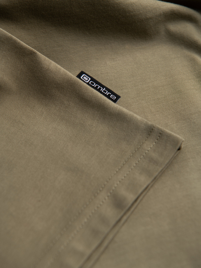 Men's map motif printed longsleeve - olive V2 OM-LSPT-0115