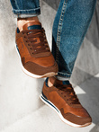 Buty męskie sneakersy - brązowe V1 T332